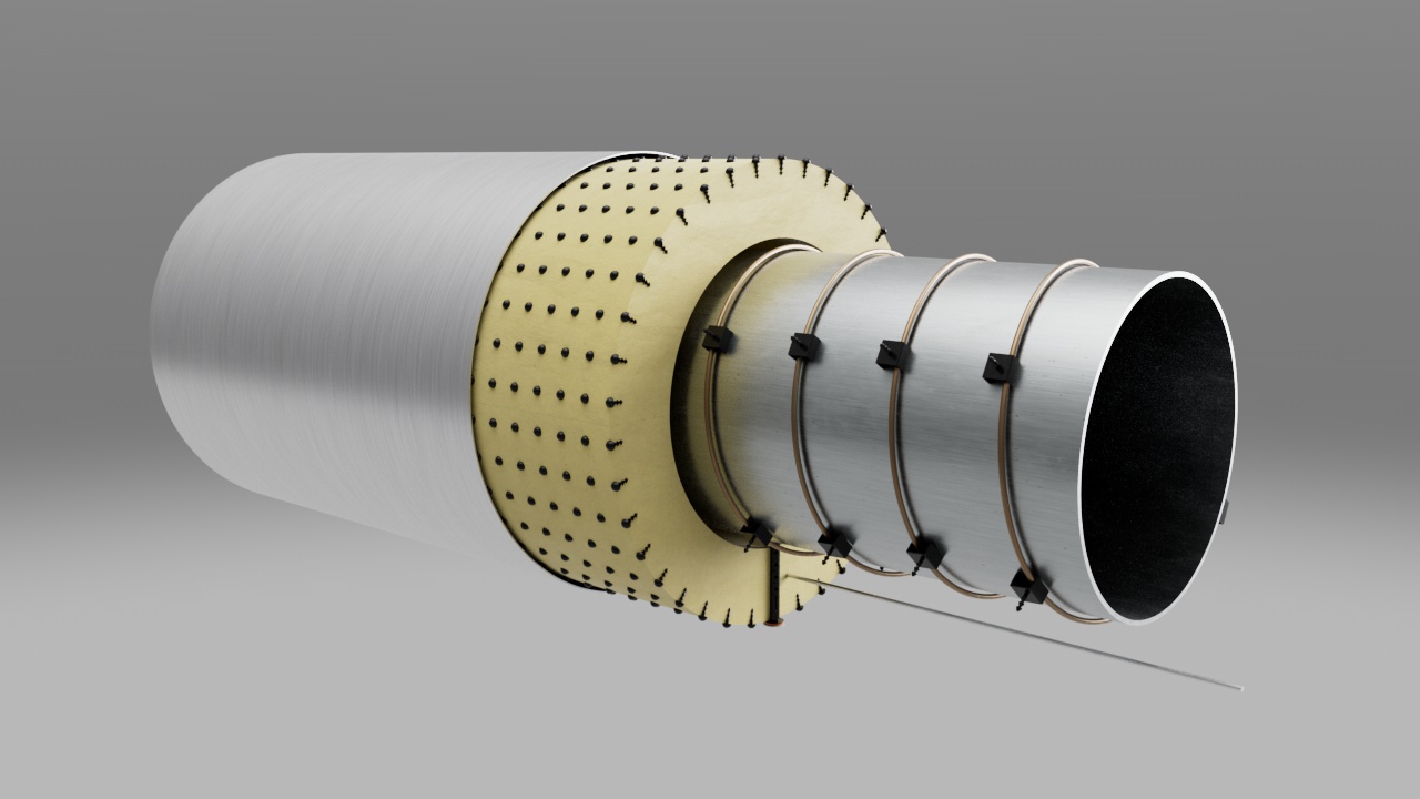 Under insulation ER temperature and humidity detection and VCI blowing dryers system